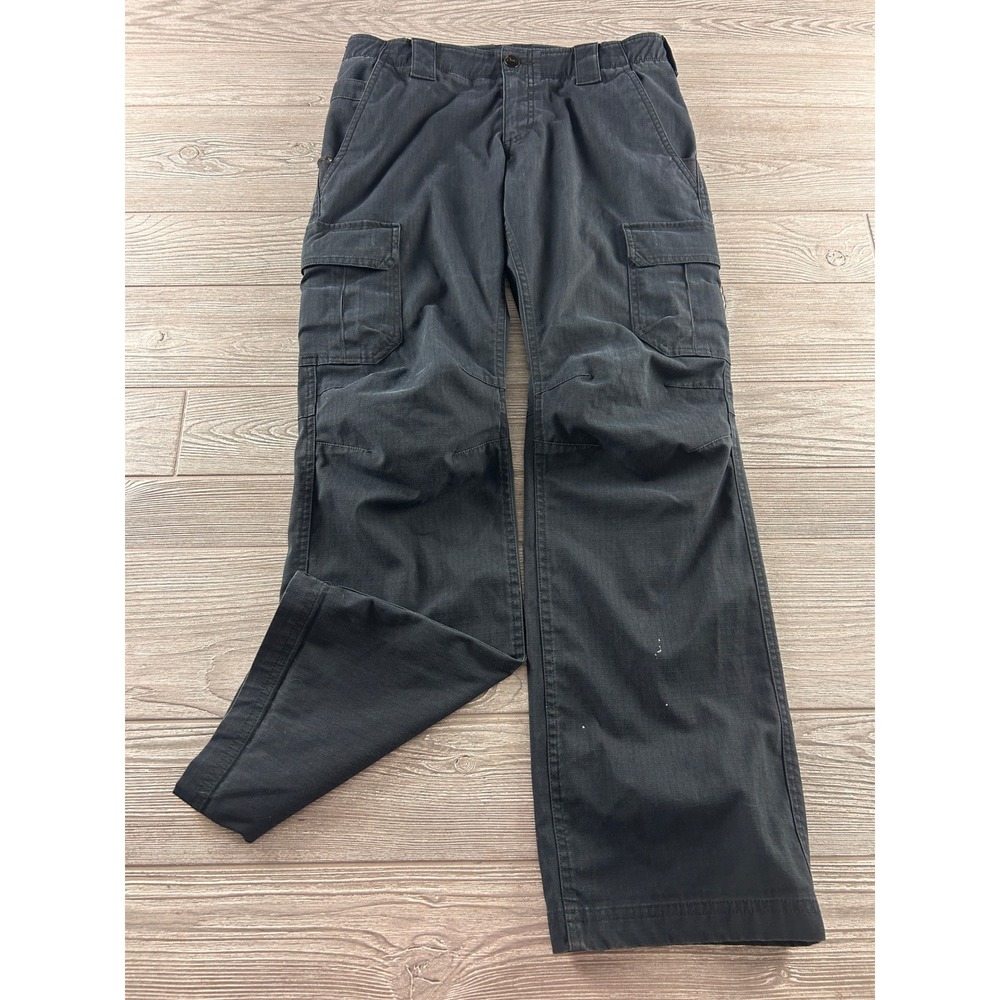 Under Armour womens Black Ripstop Cargo Pants Loose Fit Tactical Size 10 34x32